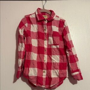 Plaid Kids Shirt - Pink and White
